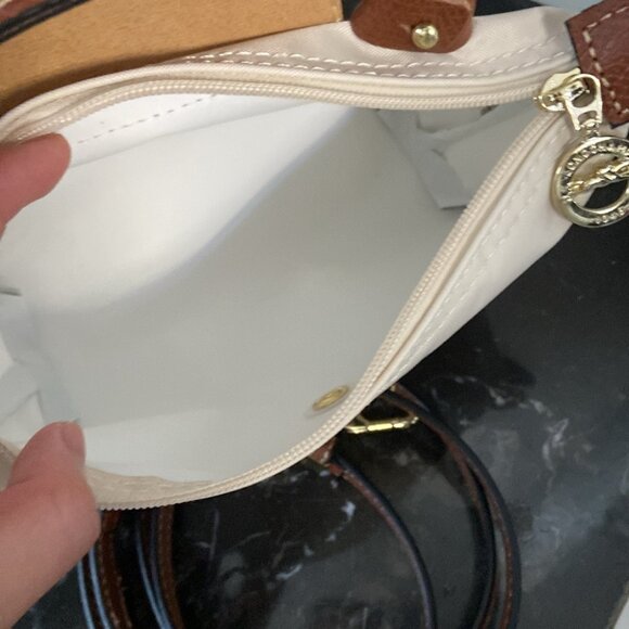 Longchamp Le Pliage XS Small Shoulder Tote Ivory/Brown New Read Description - Picture 7 of 7